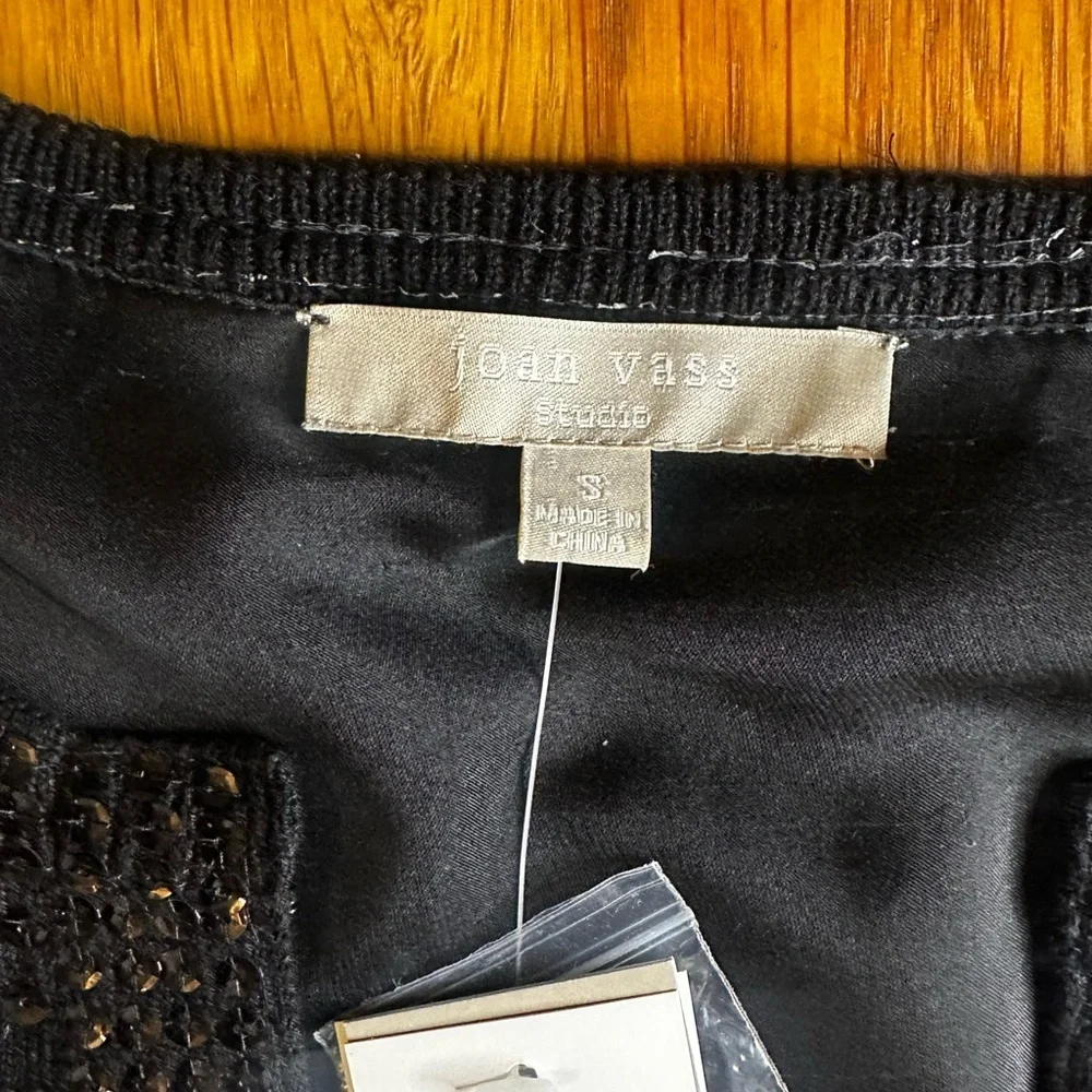 Joan Vass Black Sequin Sweater New with tags!